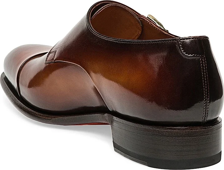 Men's Ira Double Monk Strap Leather Dress Shoes - Dark Brown - Size 7 - Image 3