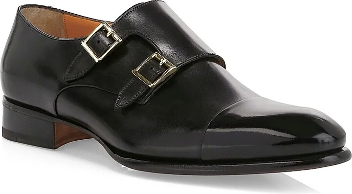 Men's Ira Double Monk Strap Leather Loafers - Medium Brown - Size 8.5 - Image 7