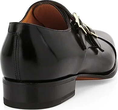 Men's Ira Double Monk Strap Leather Loafers - Medium Brown - Size 8.5 - Image 8