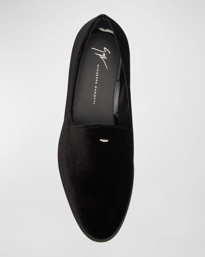 Men's Irmha Crystal-Embellished Velvet Loafers - Image 5