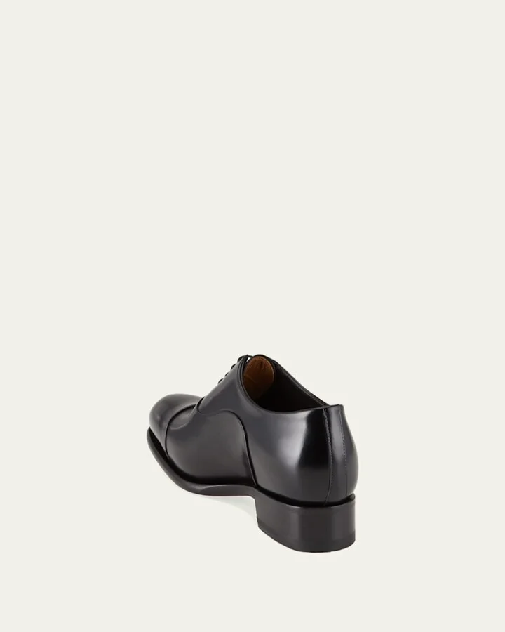 Men's Isaac Cap-Toe Leather Oxford Shoes - Image 3