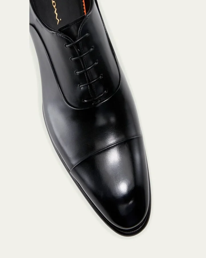Men's Isaac Cap-Toe Leather Oxford Shoes - Image 4