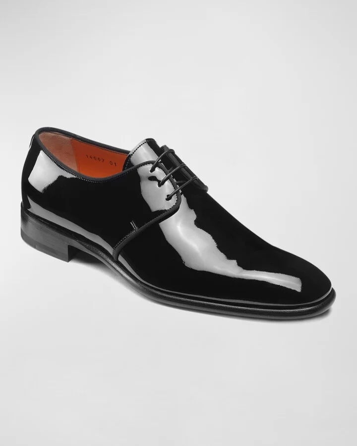 Men's Isogram Patent Leather Derby Shoes - Image 4