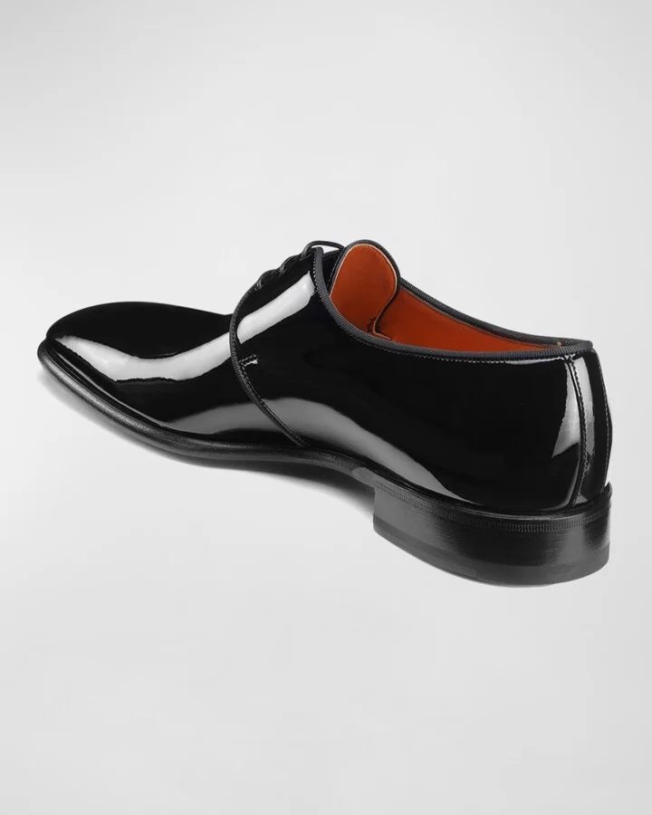 Men's Isogram Patent Leather Derby Shoes - Image 5