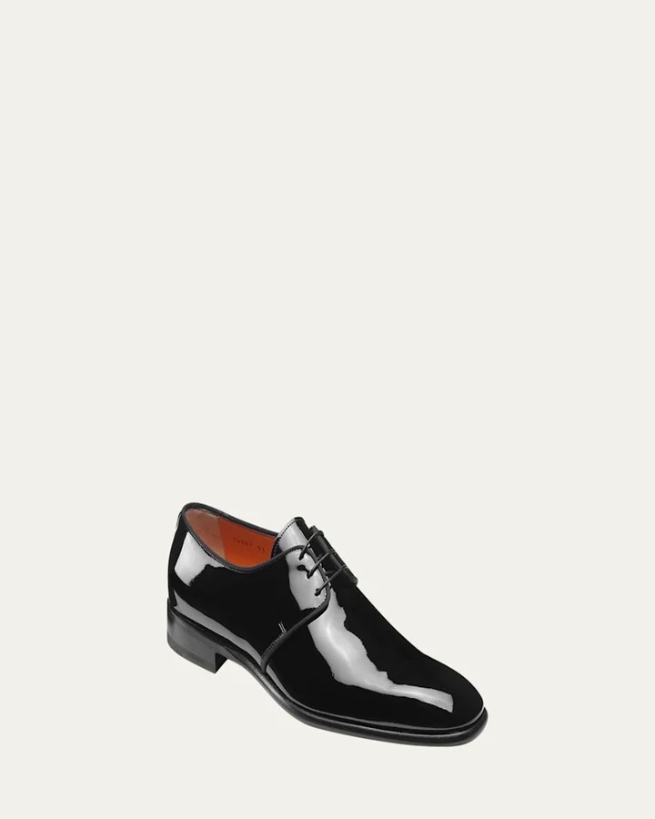 Men's Isogram Patent Leather Derby Shoes - Image 3