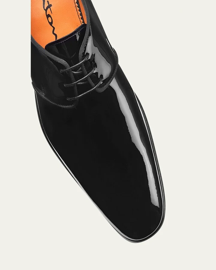 Men's Isogram Patent Leather Derby Shoes - Image 6