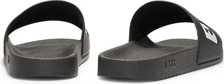 Men's Italian-Made Slides with Large Logo Detail - Black - Size 11 - Image 4