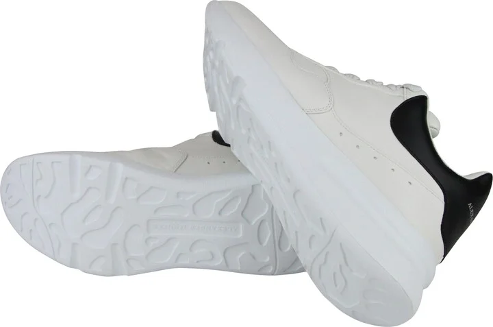 Men's Ivory / White / Black Leather Platform Sneakers - Image 8