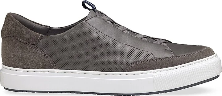 Men's J & M Collection Anson Leather Sneakers - Gray Suede - Size 8