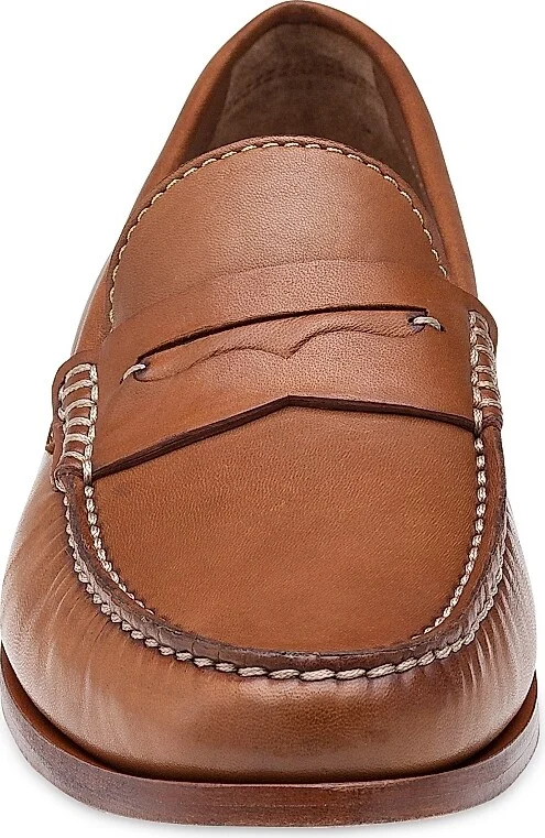 Men's J & M Collection Baldwin Penny Loafers - Cognac Sheep Skin - Size 8 - Image 6