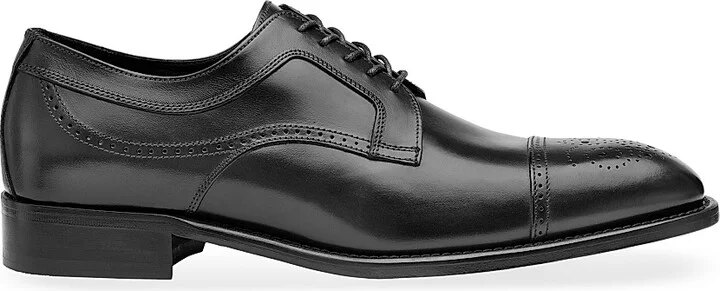 Men's J & M Collection Ellsworth Leather Lace-Up Oxfords - Black - Size 8