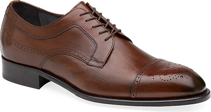 Men's J & M Collection Ellsworth Leather Lace-Up Oxfords - Brown Calf Skin - Size 8 - Image 2