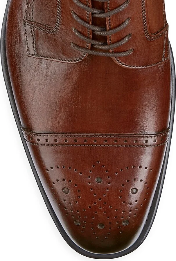 Men's J & M Collection Ellsworth Leather Lace-Up Oxfords - Brown Calf Skin - Size 8 - Image 4