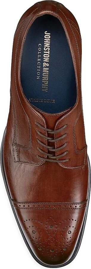 Men's J & M Collection Ellsworth Leather Lace-Up Oxfords - Brown Calf Skin - Size 8 - Image 5