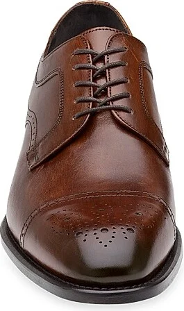 Men's J & M Collection Ellsworth Leather Lace-Up Oxfords - Brown Calf Skin - Size 8 - Image 6