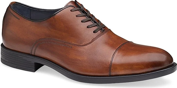 Men's J & M Collection Flynch Leather Cap-Toe Oxfords - Tan Calf Skin - Size 8.5 - Image 2