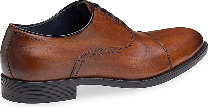 Men's J & M Collection Flynch Leather Cap-Toe Oxfords - Tan Calf Skin - Size 8.5 - Image 3