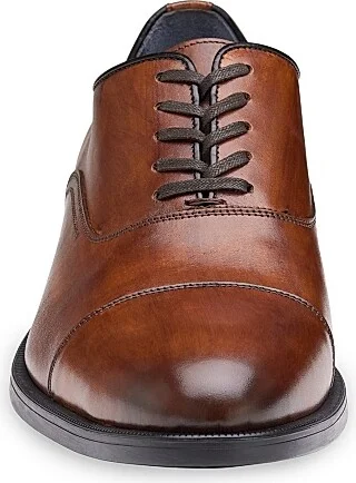 Men's J & M Collection Flynch Leather Cap-Toe Oxfords - Tan Calf Skin - Size 8.5 - Image 4