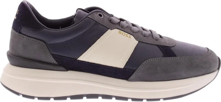 Men's Jace Suede Running Sneakers, Blue/Grey