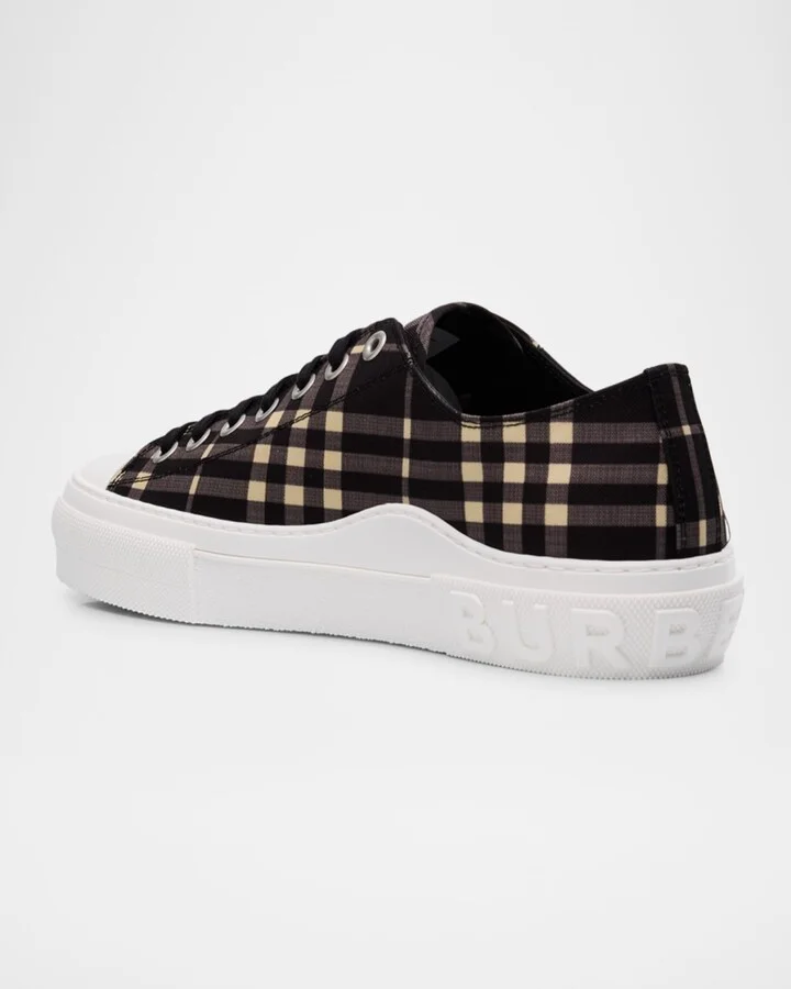 Men's Jack Check Cotton Low-Top Sneakers - Image 3