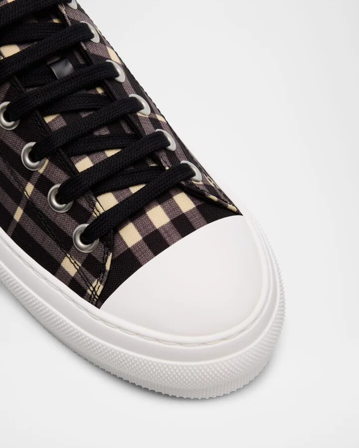 Men's Jack Check Cotton Low-Top Sneakers - Image 6