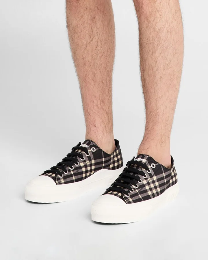 Men's Jack Check Cotton Low-Top Sneakers - Image 11