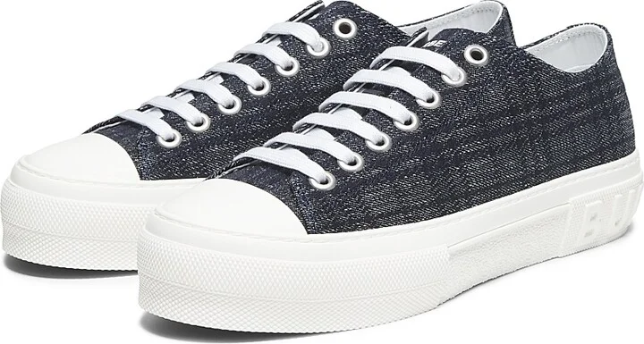 Men's Jack Check Denim Low-Top Sneakers - Indigo Denim - Size 6 - Image 2