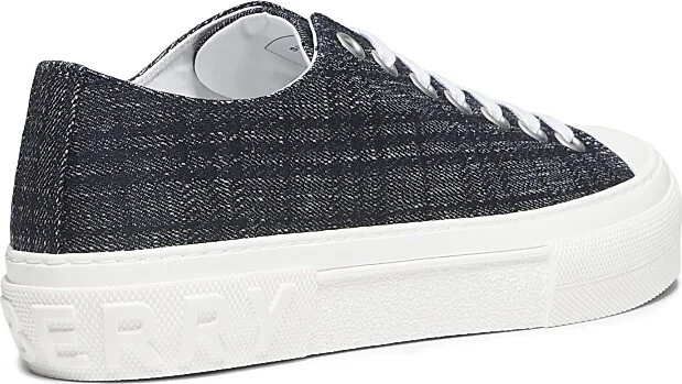 Men's Jack Check Denim Low-Top Sneakers - Indigo Denim - Size 6 - Image 3