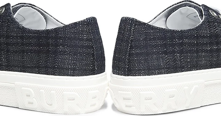 Men's Jack Check Denim Low-Top Sneakers - Indigo Denim - Size 6 - Image 5