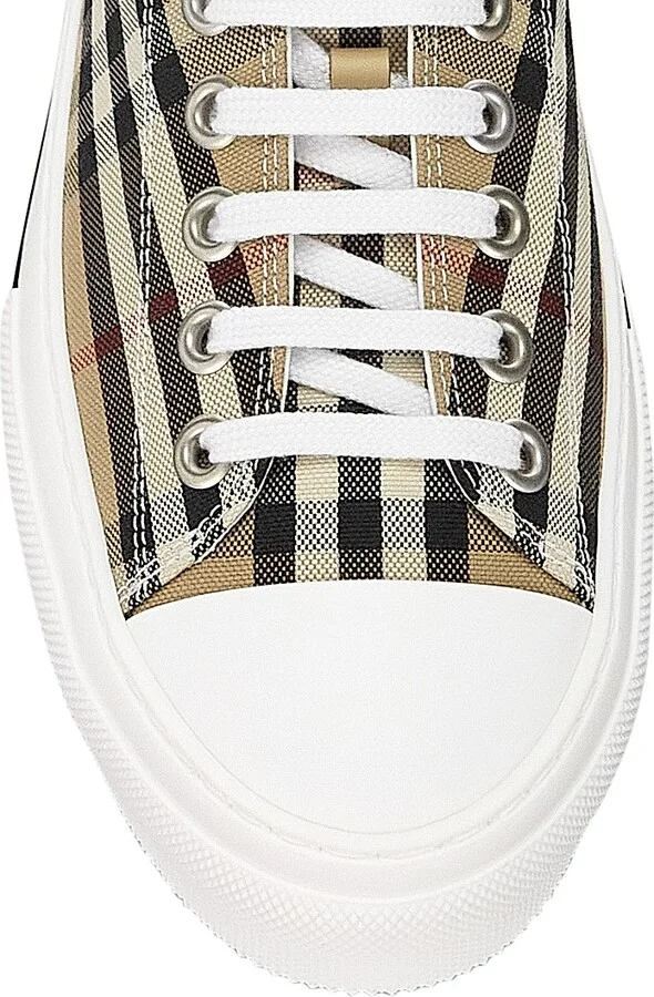 Men's Jack Check Tennis Sneakers - Archived Beige - Size 6 - Image 4