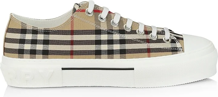 Men's Jack Check Tennis Sneakers - Archived Beige - Size 6