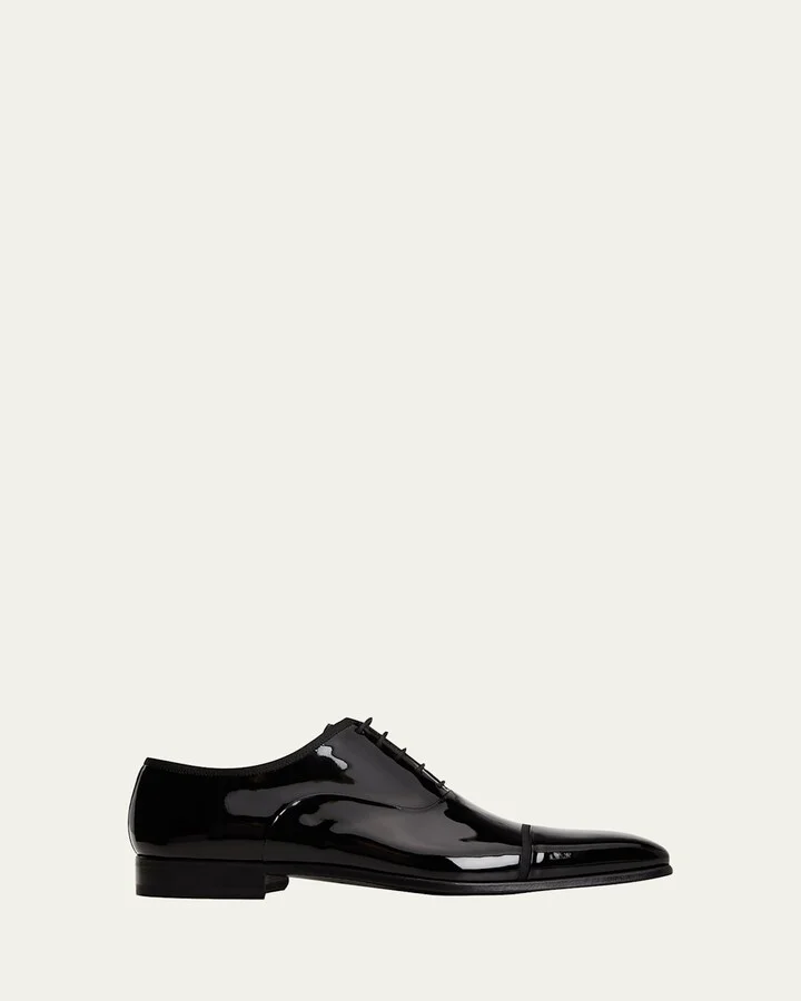 Men's Jadiel Patent Cap-Toe Oxfords