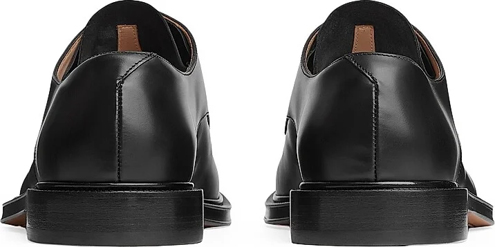 Men's James Intrecciato-Toe Leather Shoes - Black - Size 7 - Image 3