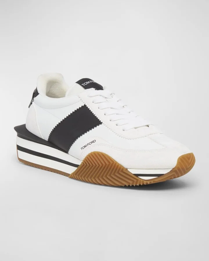 Men's James Nylon and Suede Sneakers - Image 4