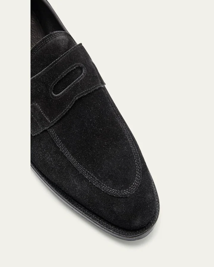 Men's James Suede Penny Loafers - Image 9