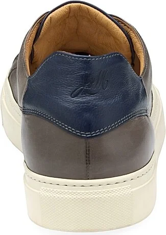 Men's Jared Leather Sneakers - Gray - Size 8 - Image 4