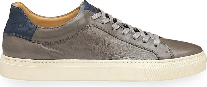 Men's Jared Leather Sneakers - Gray - Size 8