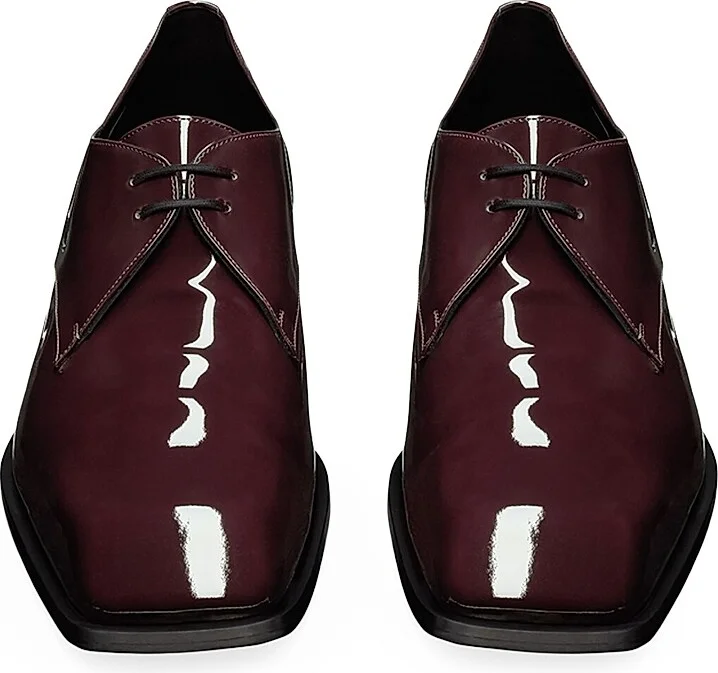 Men's Jean Derbies in Patent Leather - Marron Glace - Size 6 - Image 3