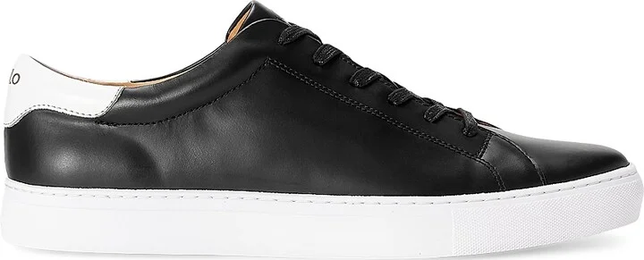 Men's Jermain II Leather Low-Top Sneakers - Black - Size 10