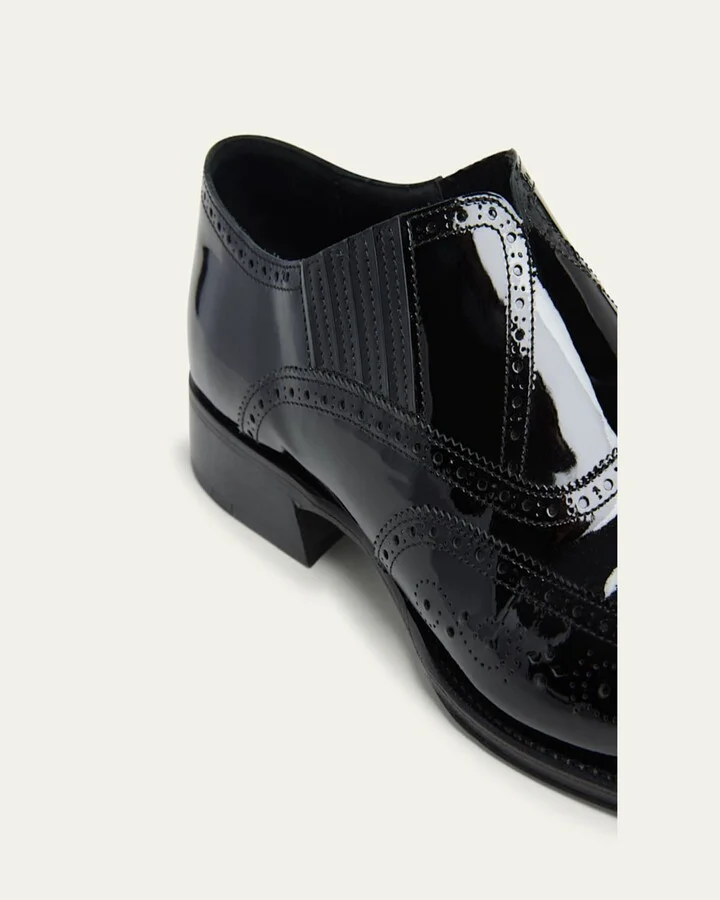 Men's Jermyn Wingtip Brogue Leather Venetian Loafers - Image 11