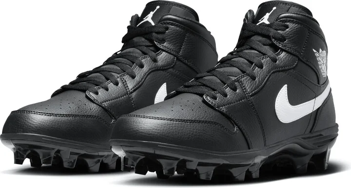 Men's Jordan 1 Mid TD Football Cleat in Black | FJ6805-001 - Image 5