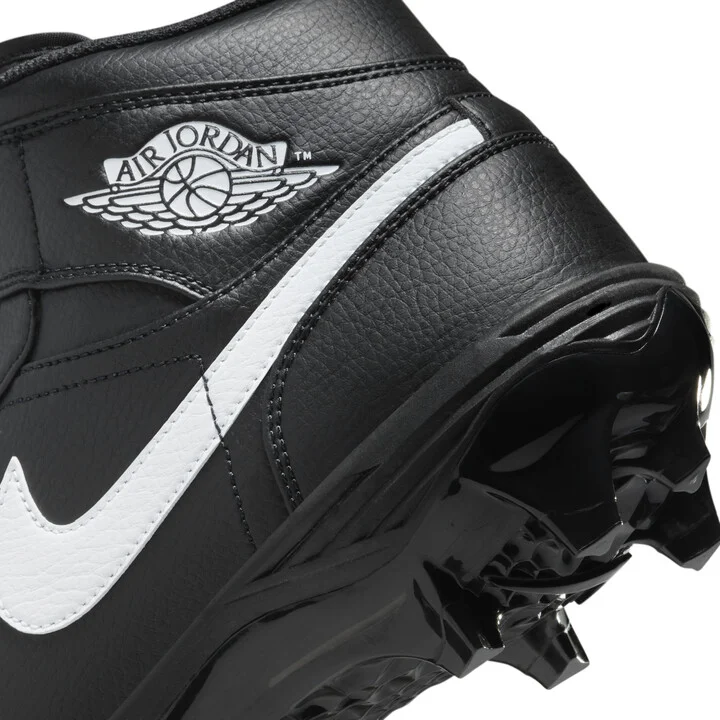 Men's Jordan 1 Mid TD Football Cleat in Black | FJ6805-001 - Image 9