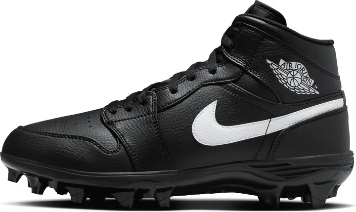 Men's Jordan 1 Mid TD Football Cleat in Black | FJ6805-001