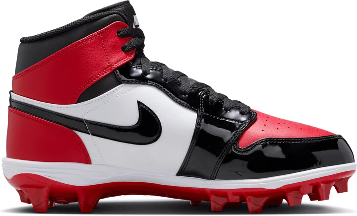 Men's Jordan 1 Mid TD Football Cleat in Red | FJ6805-601 - Image 3