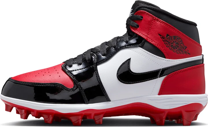 Men's Jordan 1 Mid TD Football Cleat in Red | FJ6805-601