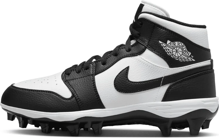Men's Jordan 1 Mid TD Football Cleat in White | FJ6805-100
