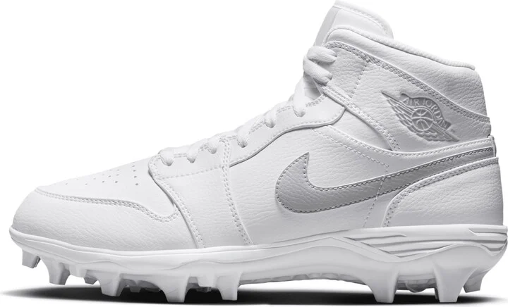 Men's Jordan 1 Mid TD Football Cleat in White | FJ6805-101