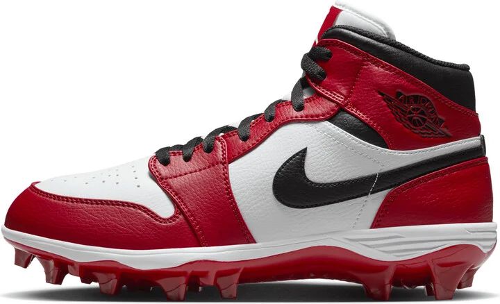 Men's Jordan 1 Mid TD Football Cleat in White | FJ6805-106