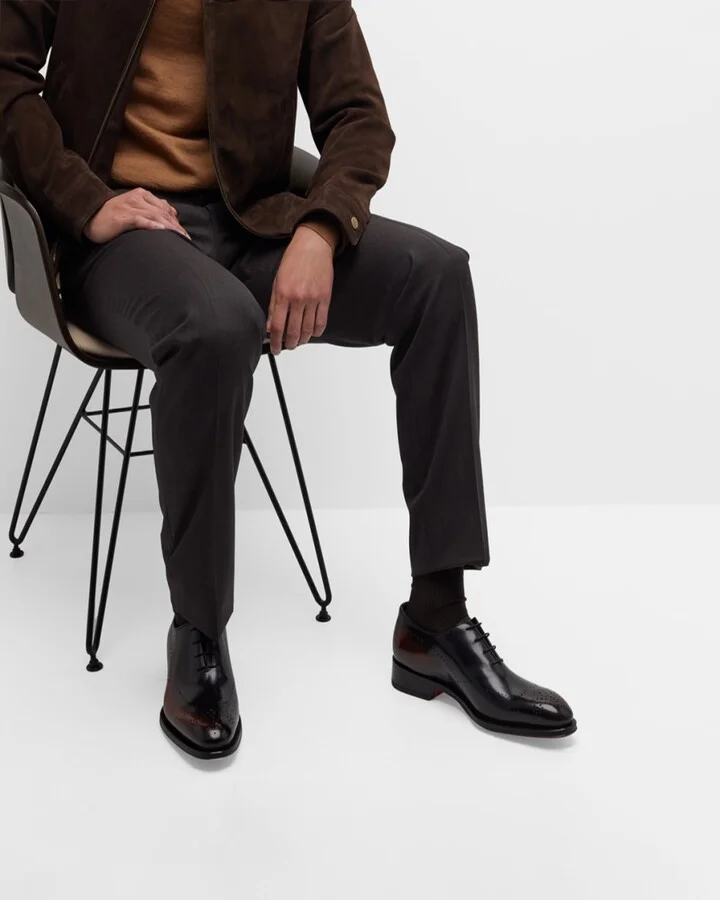 Men's Kaj Bicolor Brogue Leather Oxfords - Image 3