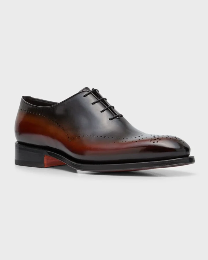 Men's Kaj Bicolor Brogue Leather Oxfords - Image 6